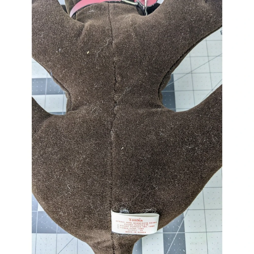 Tonka Pound Puppies Brown Dog Plush Collar 17 Inch ‎ 1985 Stuffed Animal Toy